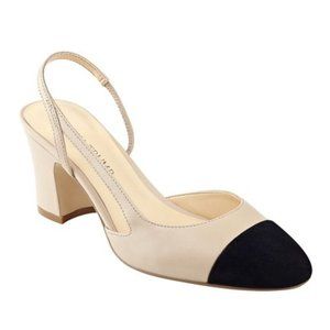 Ivanka Trump Liah Leather Cap Toe SlingBack D'orsay Pumps